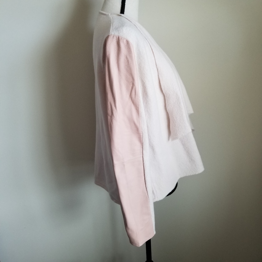 Ted Baker London Wool Leather Open Front Jacket - Picture 3 of 8